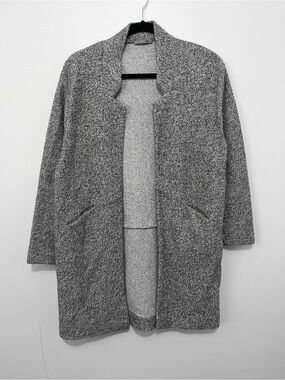Zara Light Gray Open-Weave Knit Cardigan